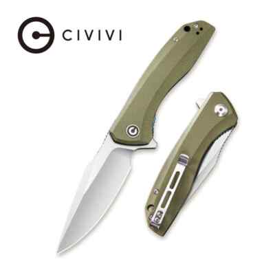 CIVIVI BAKLASH FLIPPER KNIFE OD GREEN G10 HANDLE 9Cr18MoV STAINLESS STEEL C801A