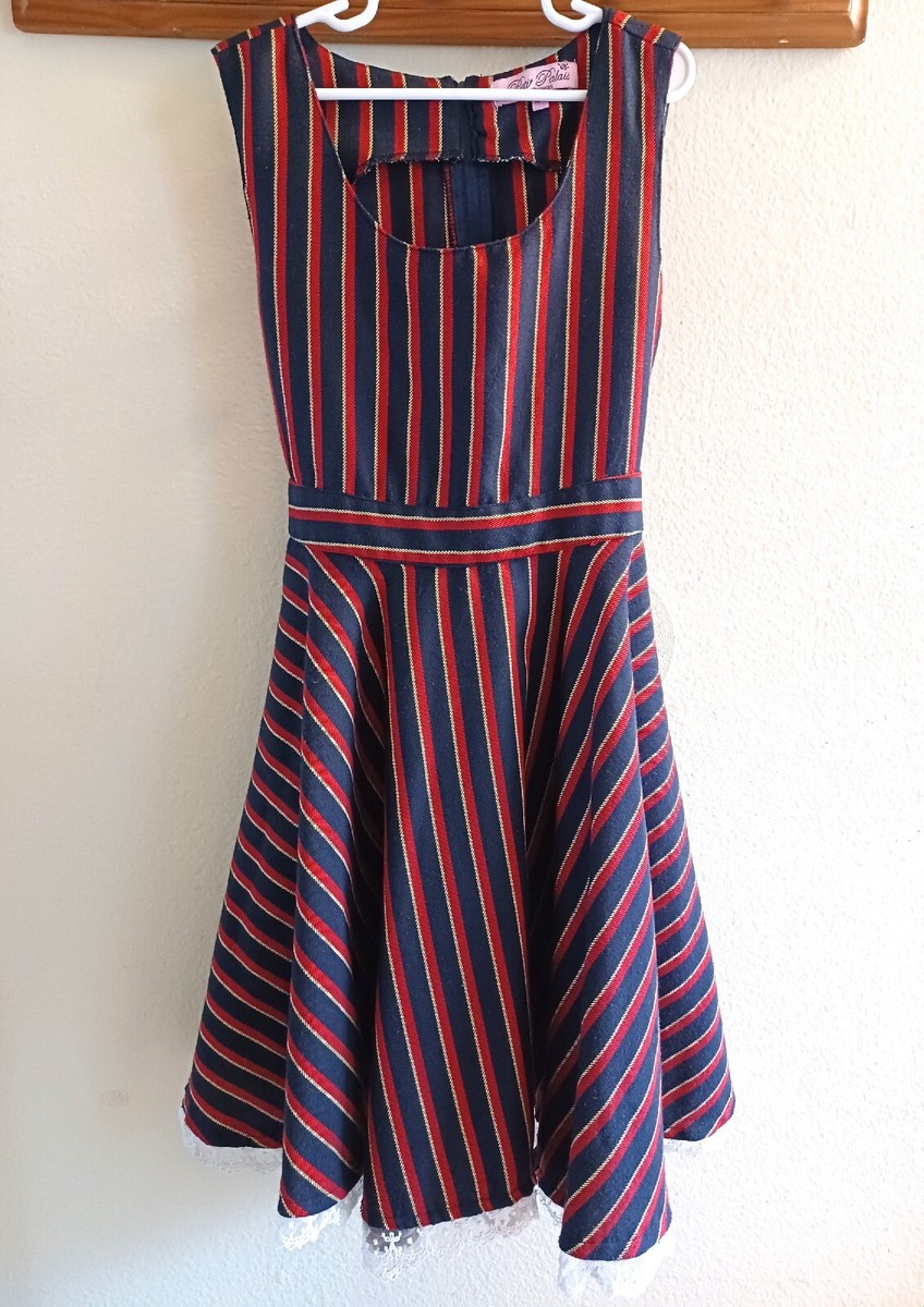 navy and red striped dress Joy Bow Maxi Dress