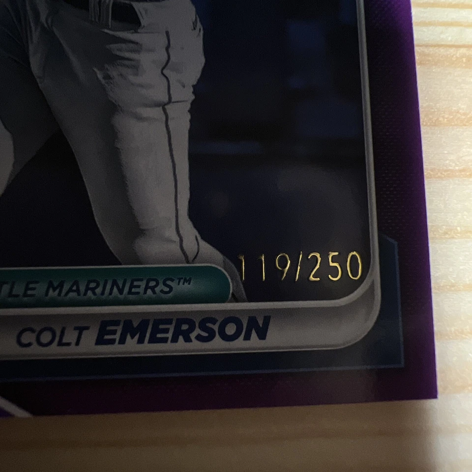 2024 Bowman Colt Emerson Purple Parallel /250 SeattleMariners - Image 3 of 3