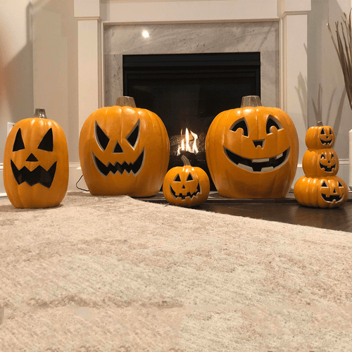 Lanterne di zucca Jack O illuminano zucche grandi illuminate decorazione Halloween esterno - Foto 6 di 69