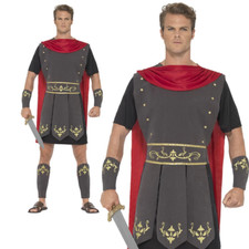 Adults Roman Warrior Costume Mens Centurion Gladiator Fancy Dress Outfit New