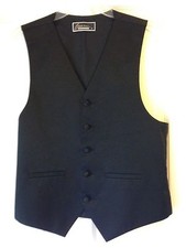 Bracci Black Small Tuxedo Vest Full Back Adjustable Formal Dance Prom Sm