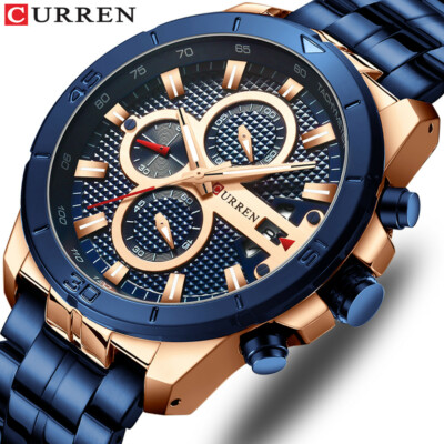 CURREN Luxus Herren Gold Uhr Casual Herren Kalender Uhren Chronograph Armbanduhr
