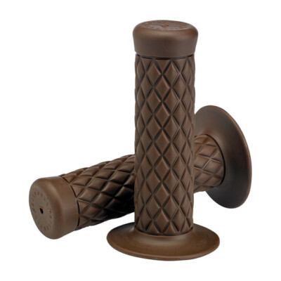 Biltwell Thruster Motorcycle Handle Bar Grips - 1   Inch - Chocolate Brown