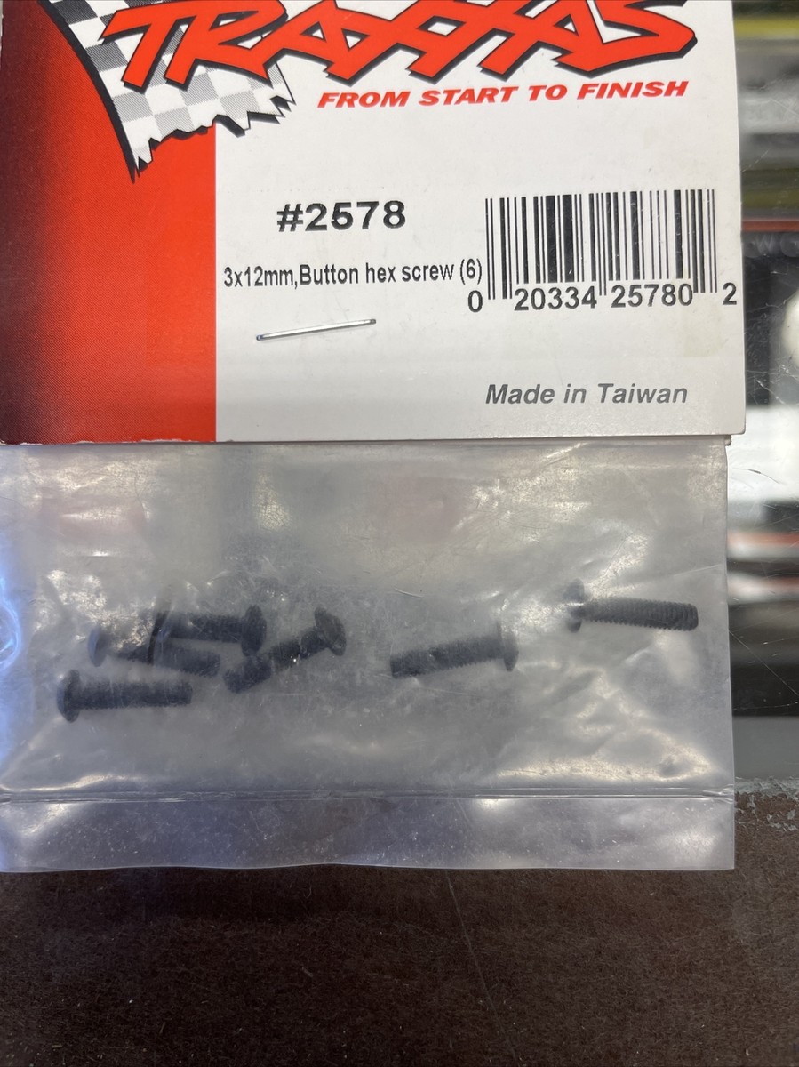 Traxxas 2578 Screws 3x12mm Button-Head Machine (hex drive) (6