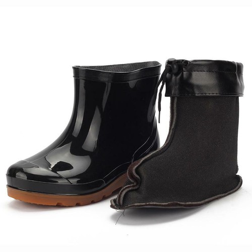 Mens Winter Gumboots Short Boots Pull 