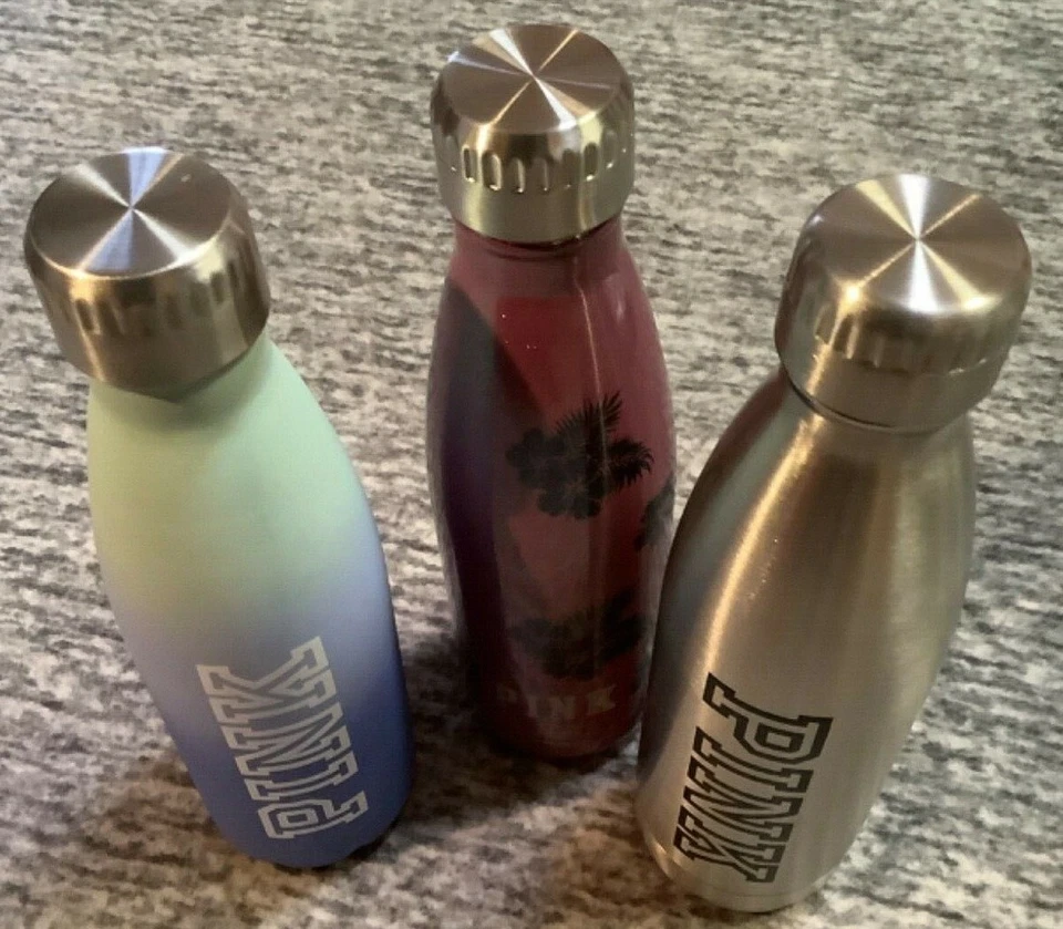 Victoria's Secret Botella de Agua de Metal Rosa Ombre Azul Plata Bayberry Floral ELIGE Foto 4 de 4