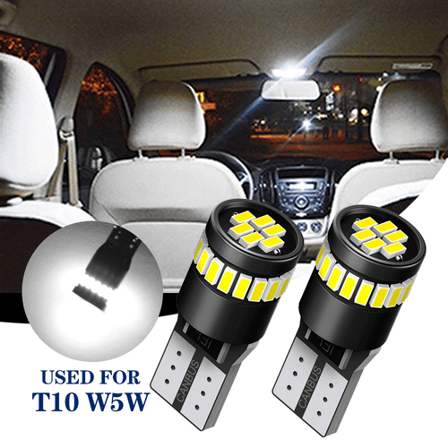 2X T10 194 CANBUS LED License Plate Interior Wedge Light Bulbs Error Free White