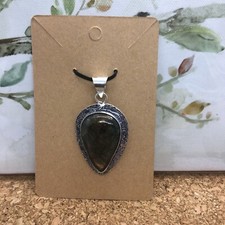 Labradorite Gemstone 925 Silver Plated Handmade Beauty Pendant 2" New 3411