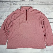 Mens IZOD Saltwater Red 1/4 Zip Pullover Sweater Long Sleeve Relaxed Classics XL