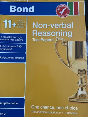 Bond 11+ Test Papers Non-Verbal Reasoning Multiple Choice Pack 2 by Alison...
