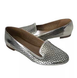 silver loafers metallic