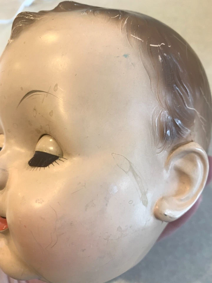 RARO Muñeca Effanbee Baby NOMA Cabeza de Vinilo Ojos Dormidos y Lengua de Tela Años 50 Foto 4 de 4