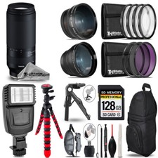 Tamron 70-300mm f/4.5-6.3 Di III RXD Lens E -3 lens Flash Tripod-128GB