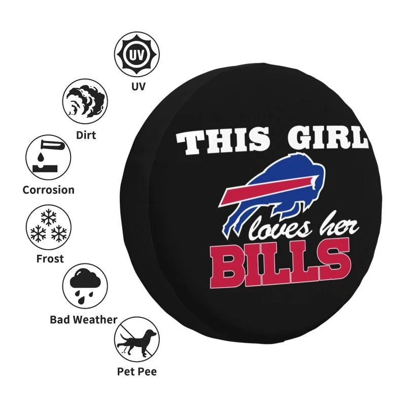 Cubierta de neumático de coche de repuesto "This Girl Loves Her" Buffalo Bills Foto 4 de 4