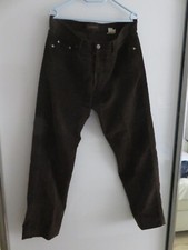H Giorgio Fein Cord Stretch Jeans Herren Hose Gr. 34/32  braun gebraucht gekürzt