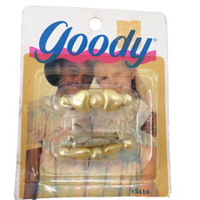 Vtg GOODY barrette set heart Pearls for pigtails 1989 kid girls hair bows y2k