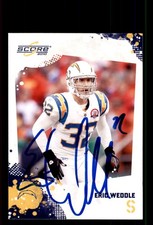 Signed Football Card Auto Eric Weddle 2010 Score #239 San Diego Chargers