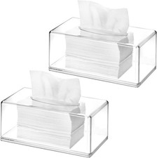Acrylic Tissue Box Holder 10.2"x5.5"x4.3"   Clear Rectangular Organizer