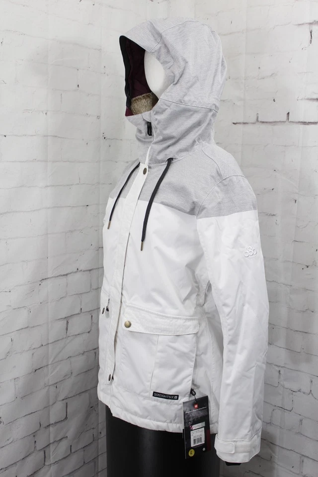 686 Treasure Insulated Snow Jacket, Women's Large, White Engineered New - Image 2 of 4