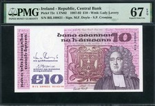 Ireland Republic 1987-1992 10 Pounds P72c PMG 67 EPQ Superb GEM UNC
