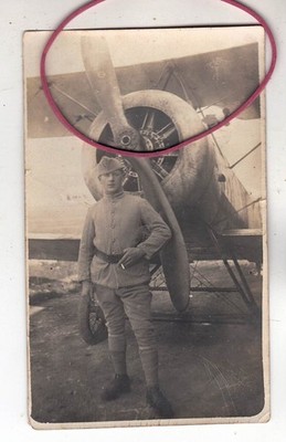 PHOTO PHOTO AIRCRAFT PILOT WITH HIS BIPLANE WW1