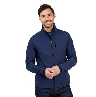 Free Country Packable Super Softshell 3Layer Water Resistant Jacket Navy Mens L