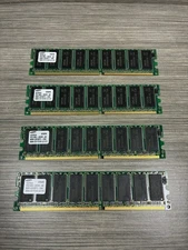 Lot of 4 Samsung 256MB DDR PC2100 ECC memory modules (RAM) #M381L3223DTL-CAA
