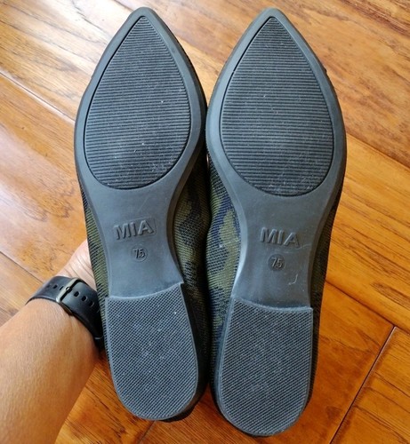 Mia Jennette Pointed Toe Ballet Flats Camo Print Black & Green Women’s Size 7.5M - Picture 12 of 12