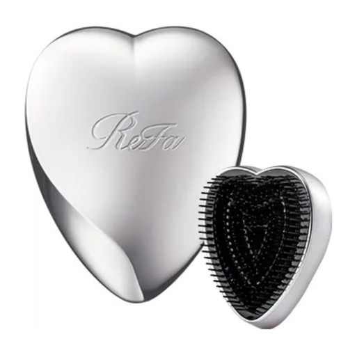 [US Stock] ReFa HEART BRUSH mini Japan Silver Portable Detangling Brush