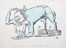 Karl Georg Kiesinger BRD Caricature Drawing Alfred Beier-Red 1967