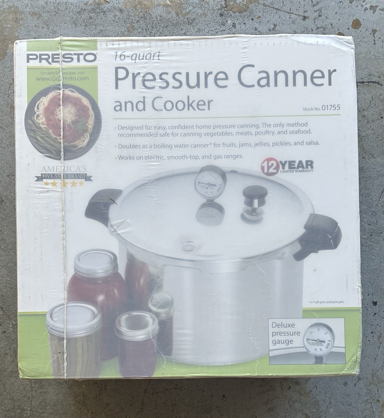 Presto 01755 16-Quart Aluminum canner Pressure Cooker, One S
