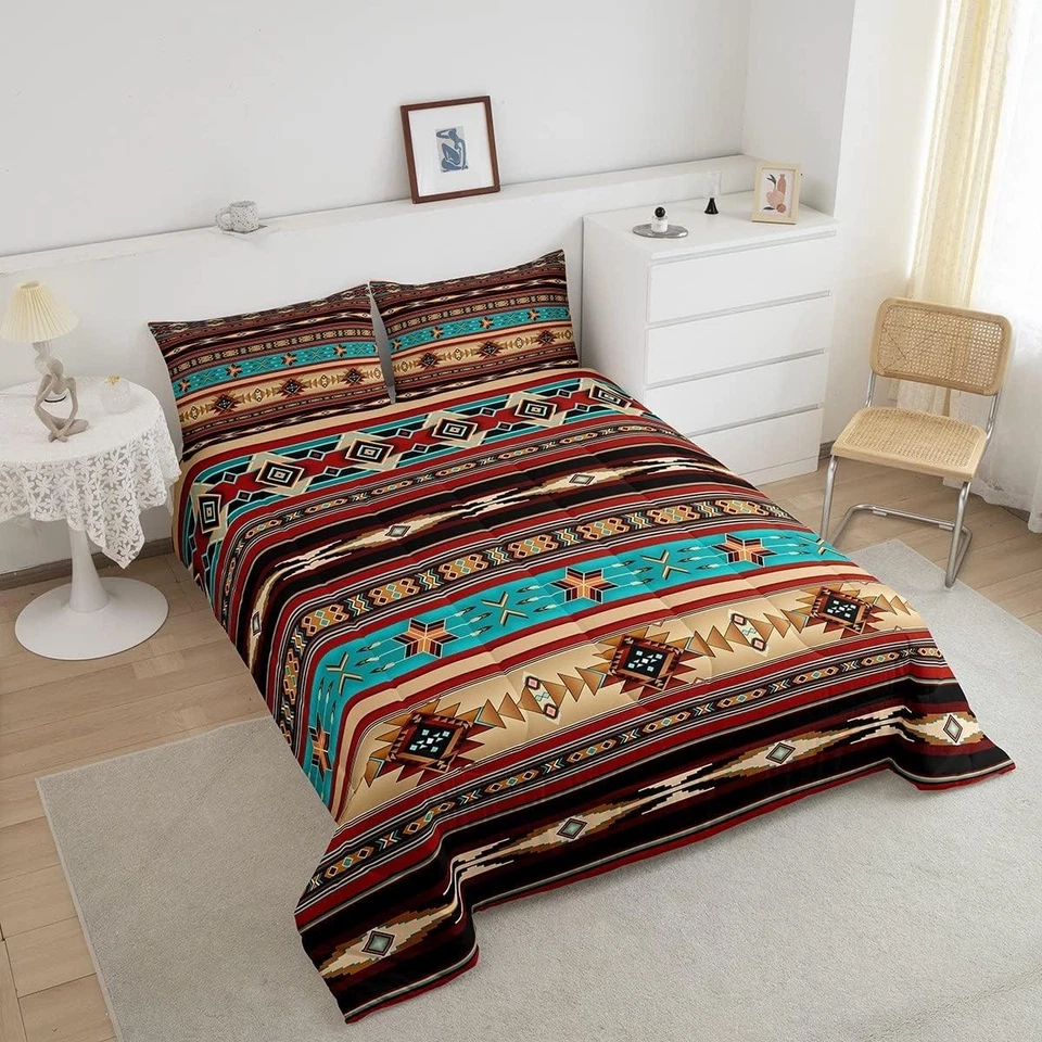 Edredón Azteca Étnico Tribal Flecha Reina Juego de Edredón, De Colección Nativo del Suroeste Foto 3 de 4