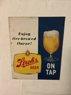 Vintage Stroh's Beer Metal Sign Enjoy Fire-Brewed Flavor