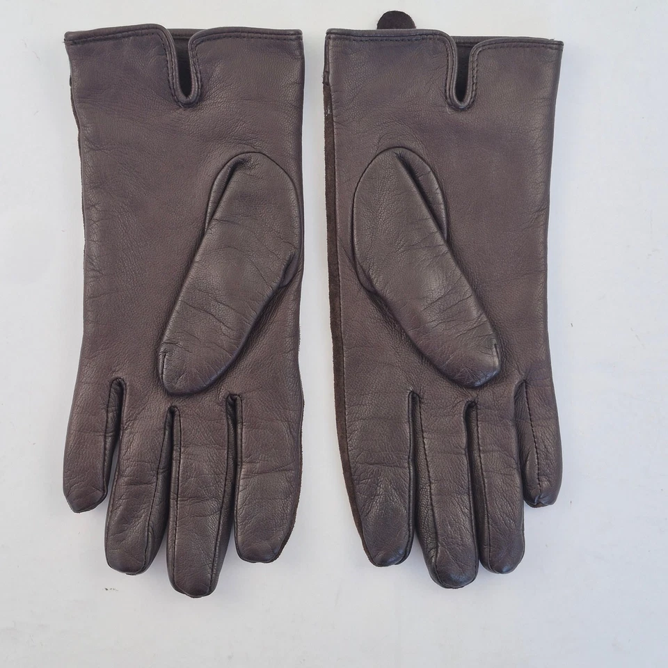 JOHN ROCHA Guantes Medianos Marrón Gamuza Mujer Invierno Elegante - Imagen 2 de 4