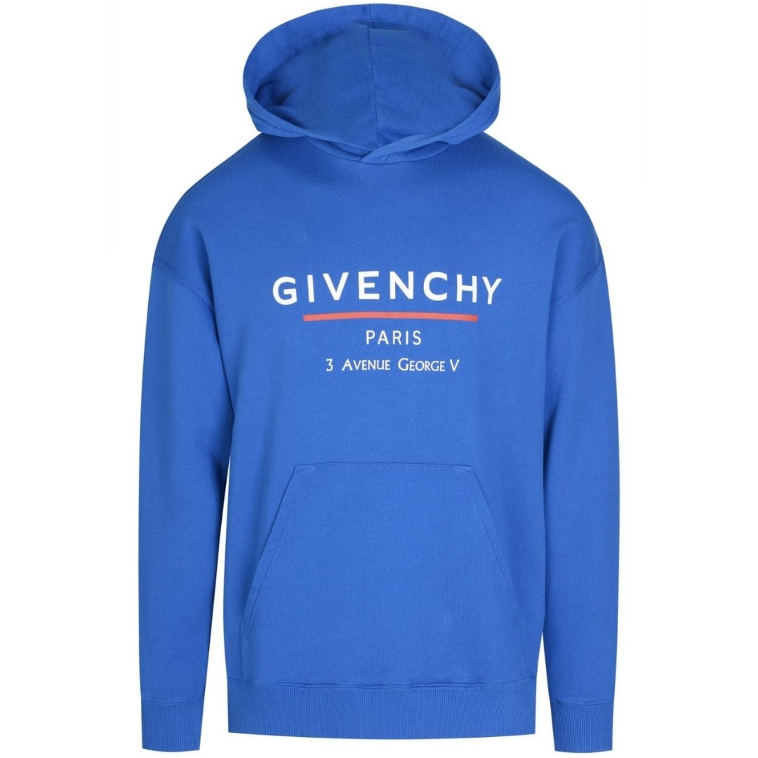 Толстовка с капюшоном синего цвета с логотипом Givenchy Address 135390₽