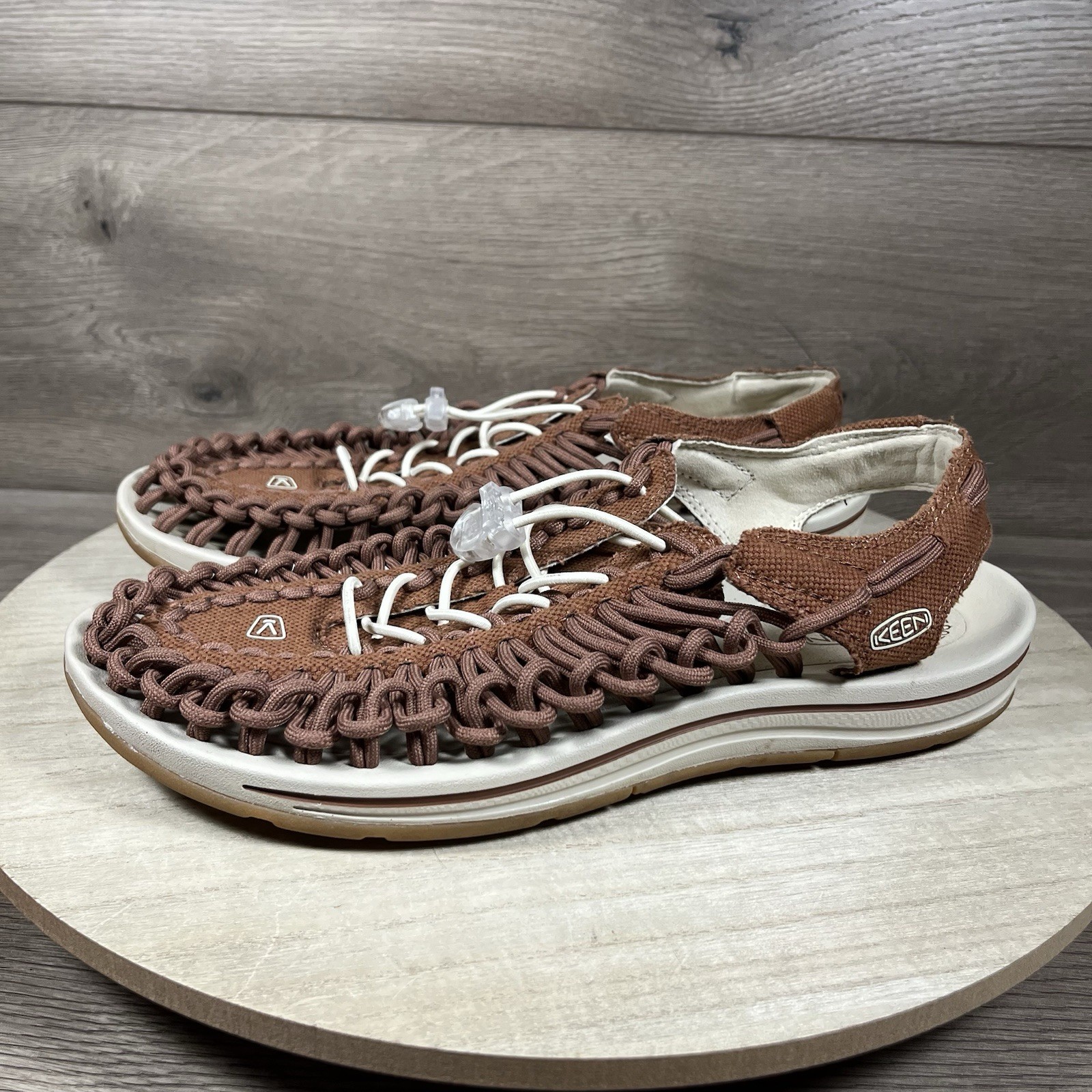 Sandali Keen Uneek Slice Fade marroni paracord sport outdoor trail da uomo taglia 9 5