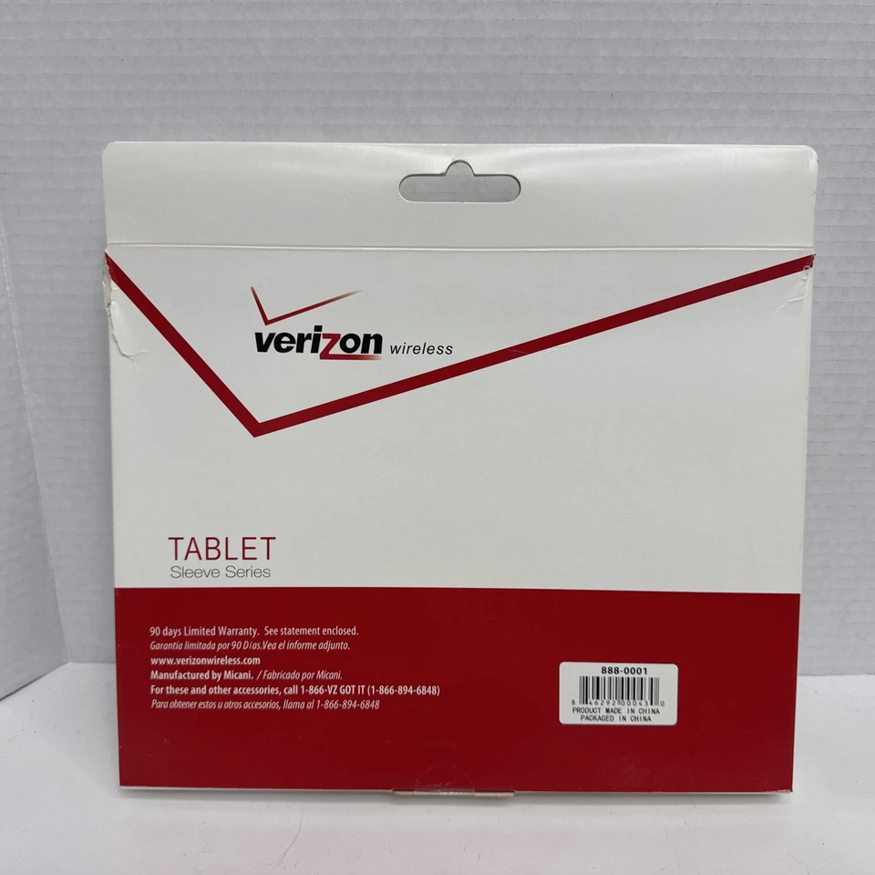 Verizon Universal Tablet Sleeve with Pouch for iPad/iPad 2 / Galaxy Tab NIB - Image 3 of 4