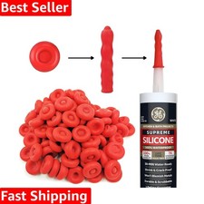 100 Red Caulk Saver Caps - Waterproof Sealant Preservation Tool for Projects