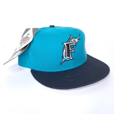 #ad #ad Vintage 90s Florida Marlins Hat New Era Diamond Pro Model 7 5 8 Wool USA $58.47