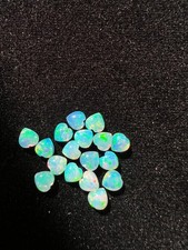 10-Piece Natural Ethiopian Welo Opal Heart Calibrated Lot for Jewelry Making