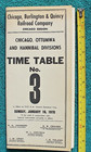1970 Chicago Ottumwa & Hannibal Railroad Division CB&Q Railway Employee Schedule — photo 1