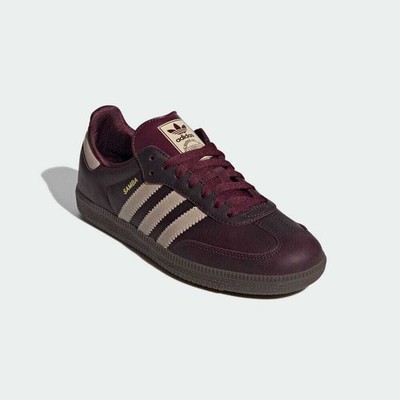 IF7004 adidas Originals Samba OG Maroon Crystal Sand Gold Metallic