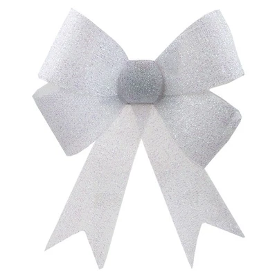 VFM E-STORE Tinsel Bow Christmas Decoration X 1 37cm x 49cm x 13cm White