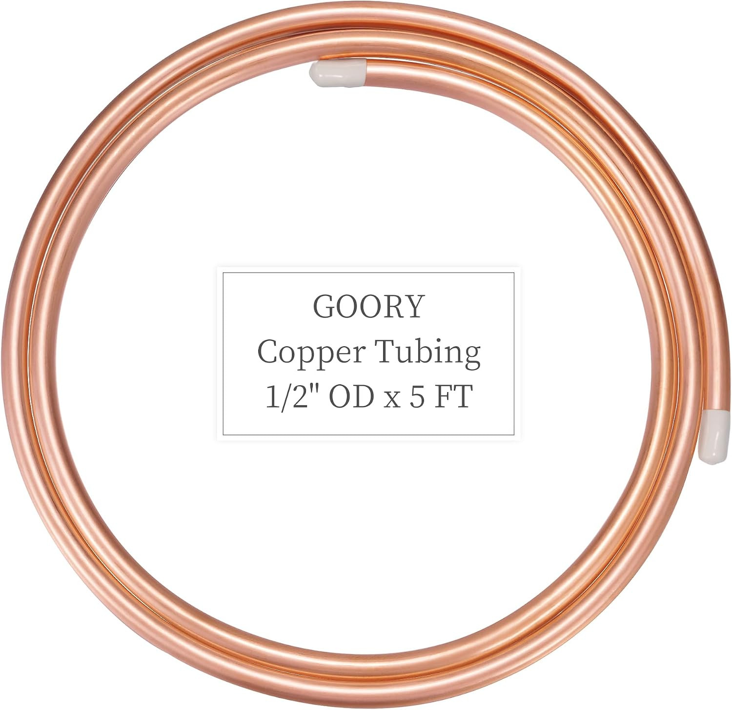 Copper Tubing 1/2" OD X 0.445" ID X 5 FT - 99.9% C12200 Pure ACR Tube - ASTM B28