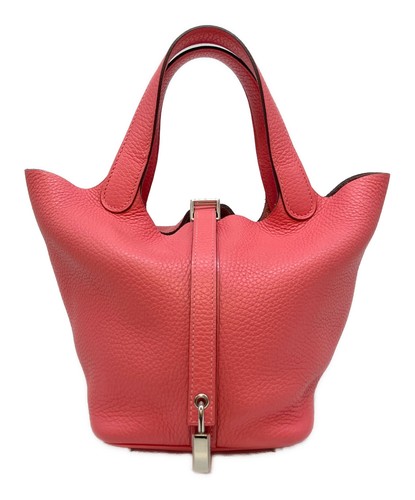 Hermes Picotin Lock PM Handbag Rose Mexico Silver Hardware Sz PM