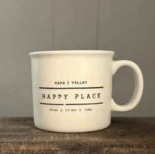 *Mercantile Mug *Happy Place* Napa California* White * Holds 12oz*