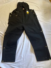 Carhartt Firm Duck Insulated Bib Overall 2XL Loose Fit Black OR4393-M