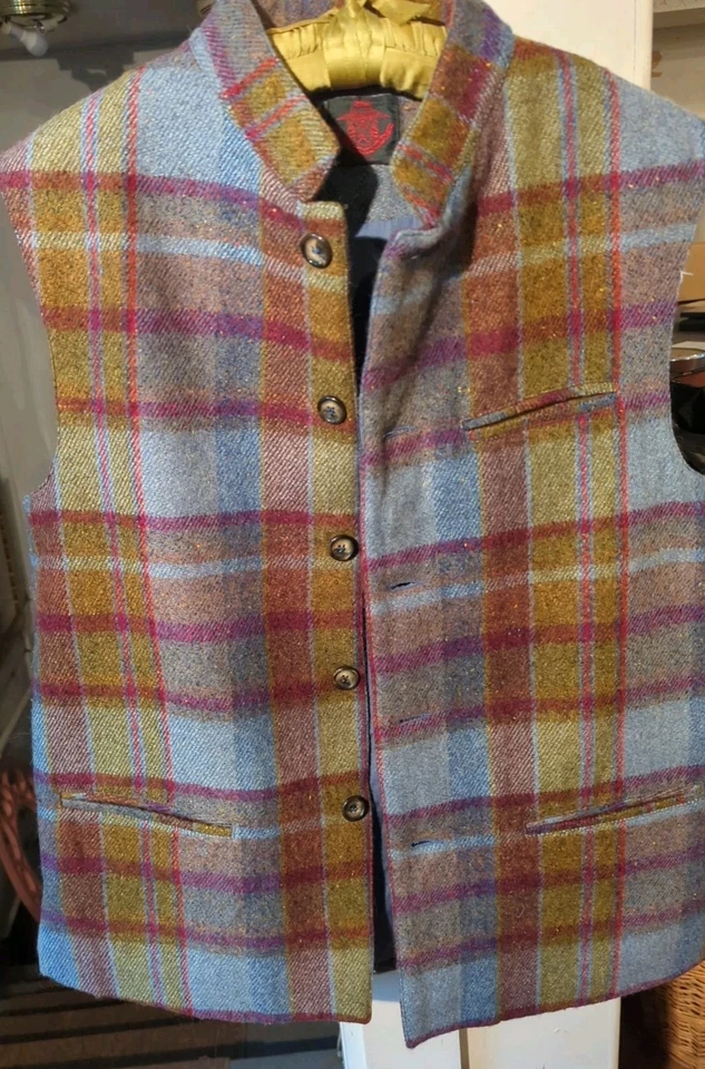 Precioso Chaleco de Lana a Cuadros Le Prince Jardinier Talla L Grande Foto 2 de 4