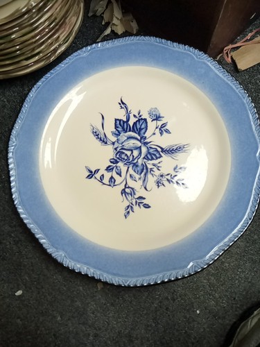 Wood & Sons Colonial Rose Blue 10.75" Dinner Plates (Set Of 7) - Picture 1 of 2